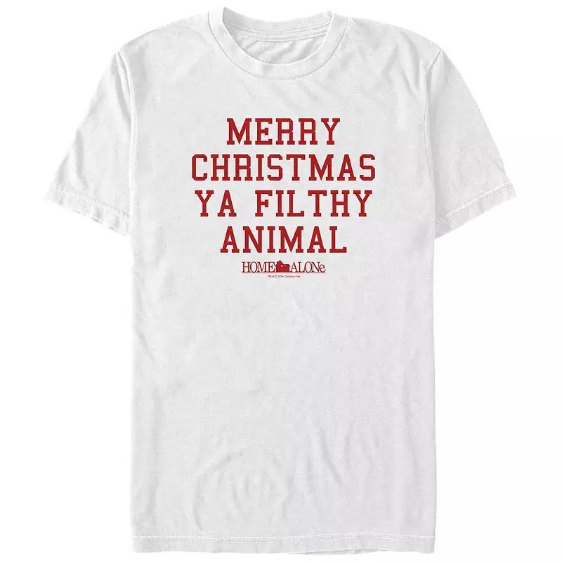 Big & Tall Home Alone Merry Christmas Ya Filthy Animal Graphic Tee, Men's, Size: 4XL Tall, White Product Image