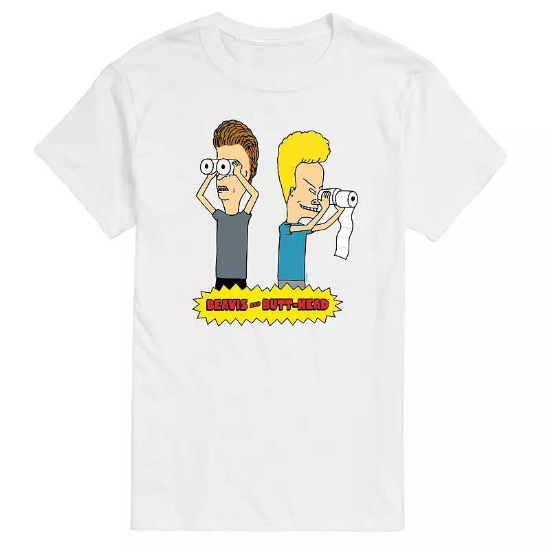 Men's Beavis & Butthead Toilet Paper Graphic Tee, Size: Medium, White Product Image