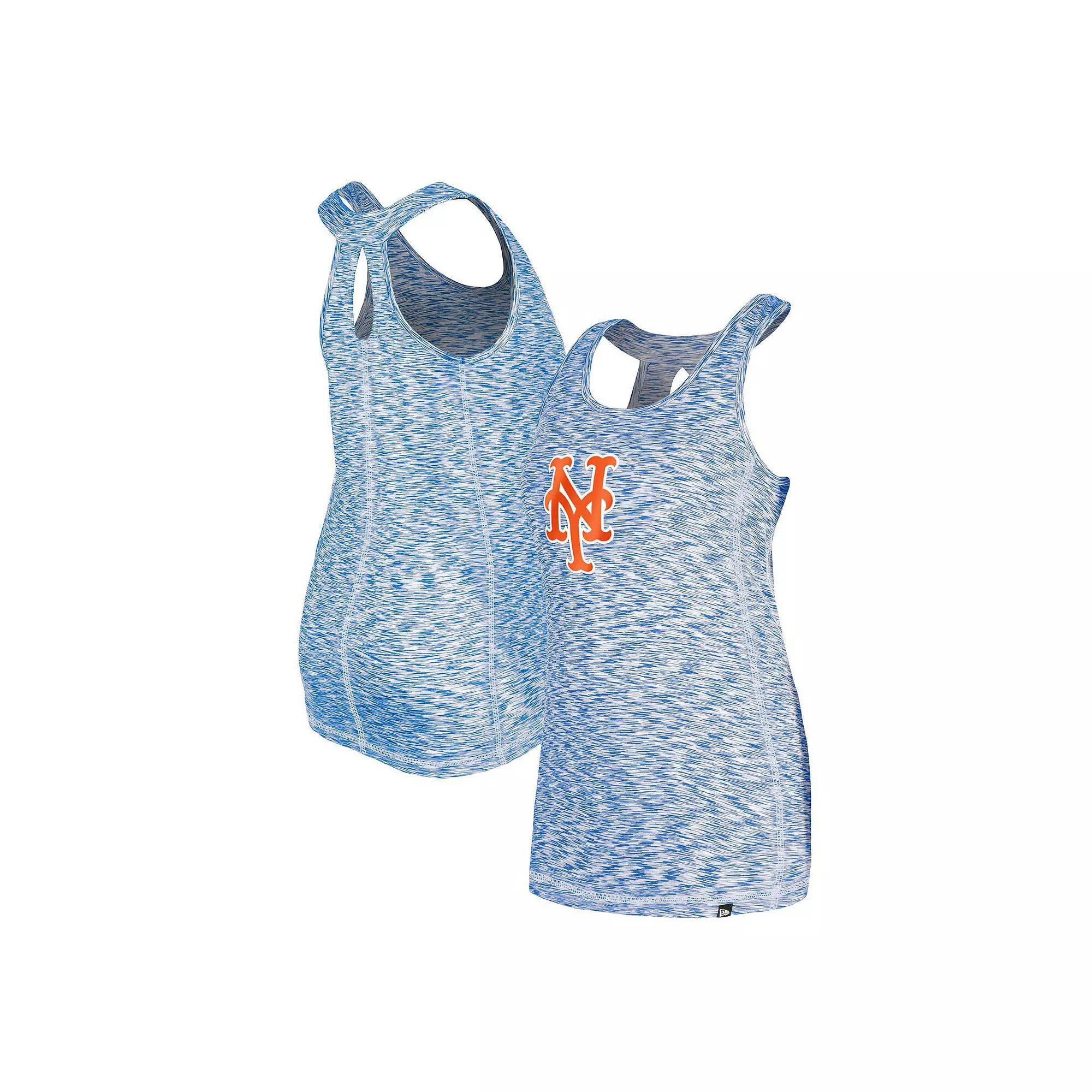 Women's New Era Royal New York Mets Space Dye Keyhole Back Tank Top,  Product Image