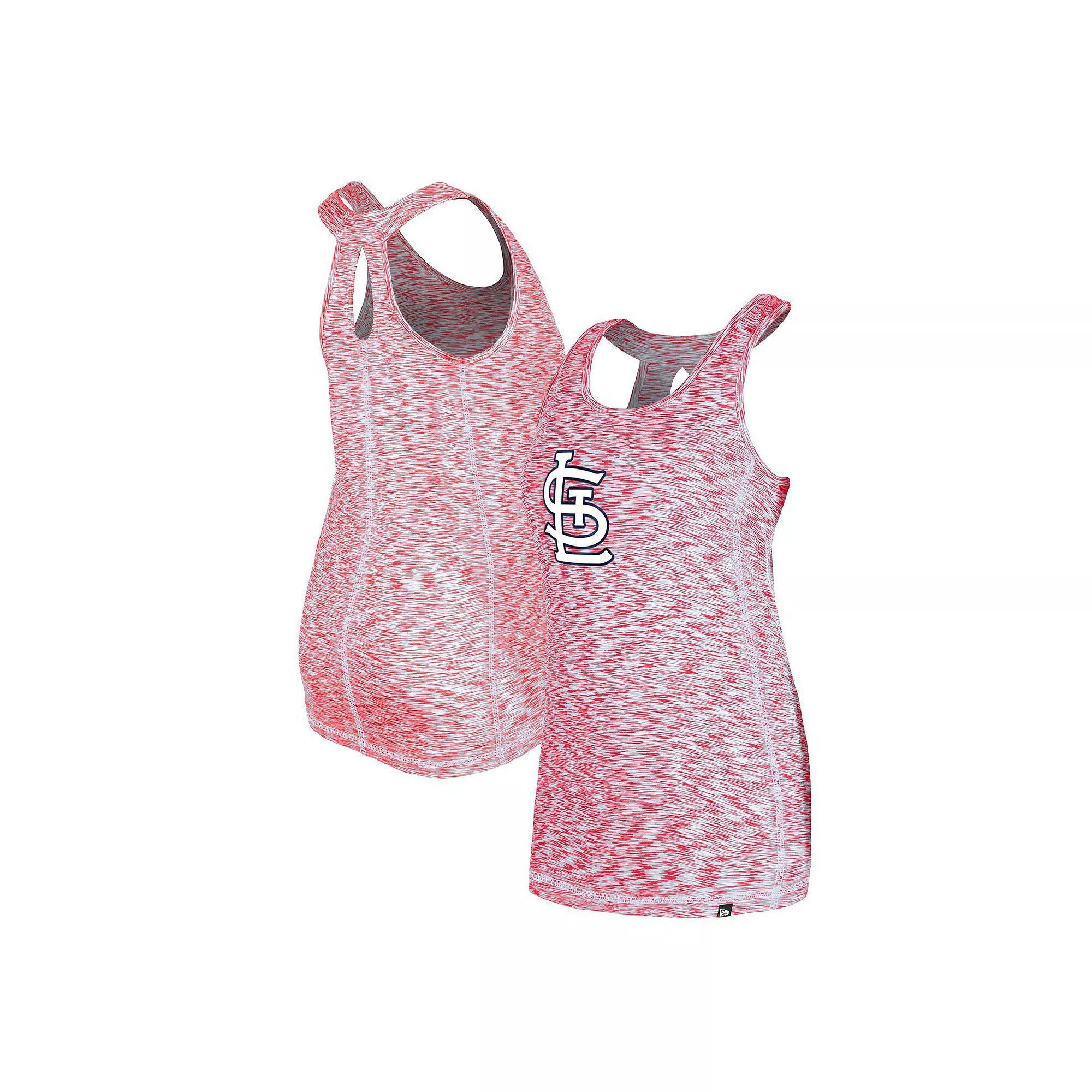 Women's New Era Red St. Louis Cardinals Space Dye Keyhole Back Tank Top, Size: 2XL Product Image