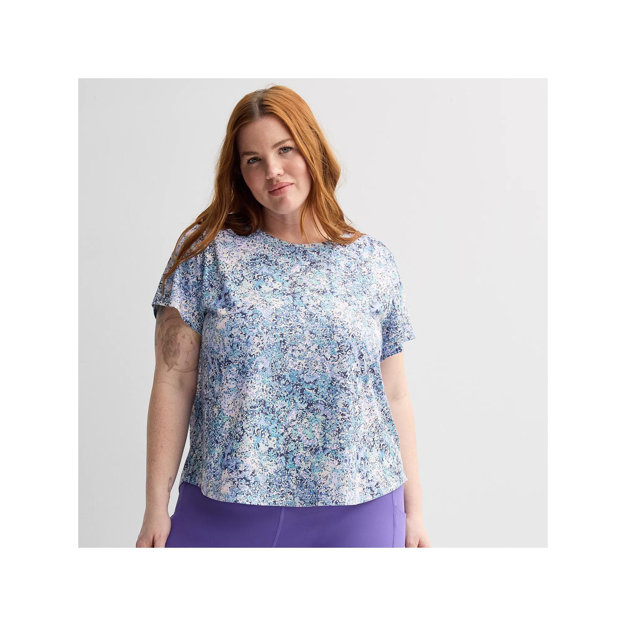 Plus Size Tek Gear® Mesh Tee, Women's, Size: 2XL, Blue Spots Product Image