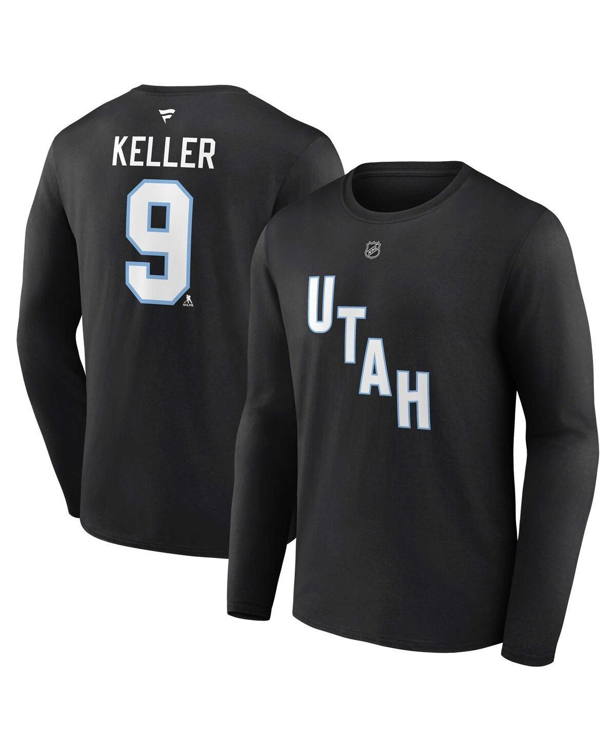 Fanatics Mens Clayton Keller Black Utah Hockey Club Authentic Stack Name Number Long Sleeve T-Shirt Product Image