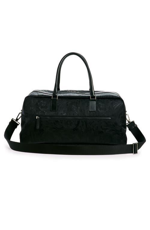 VERSACE Barocco Print Nylon Gym Bag In Black-ruthenium Product Image