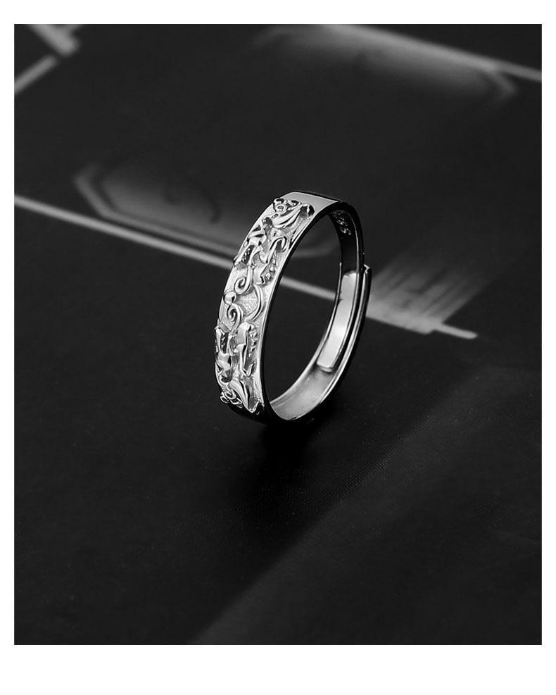 Embossed Sterling Silver Open Ring Product Image