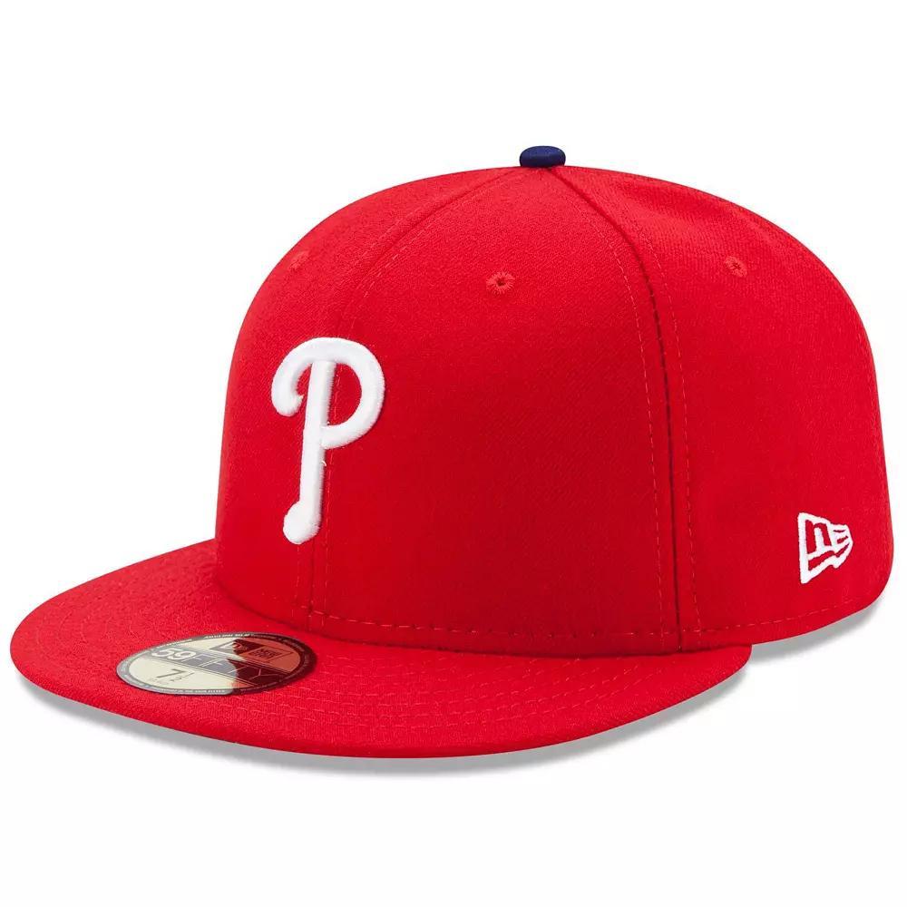 Men's New Era Red Philadelphia Phillies Game Authentic Collection On-Field 59FIFTY Fitted Hat,  Product Image