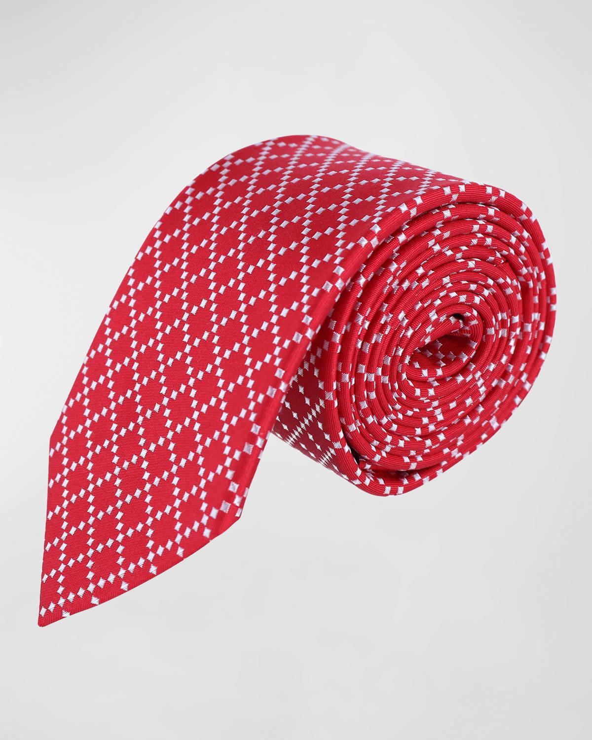 Trafalgar Rowan Geometric Pattern Silk Necktie Product Image