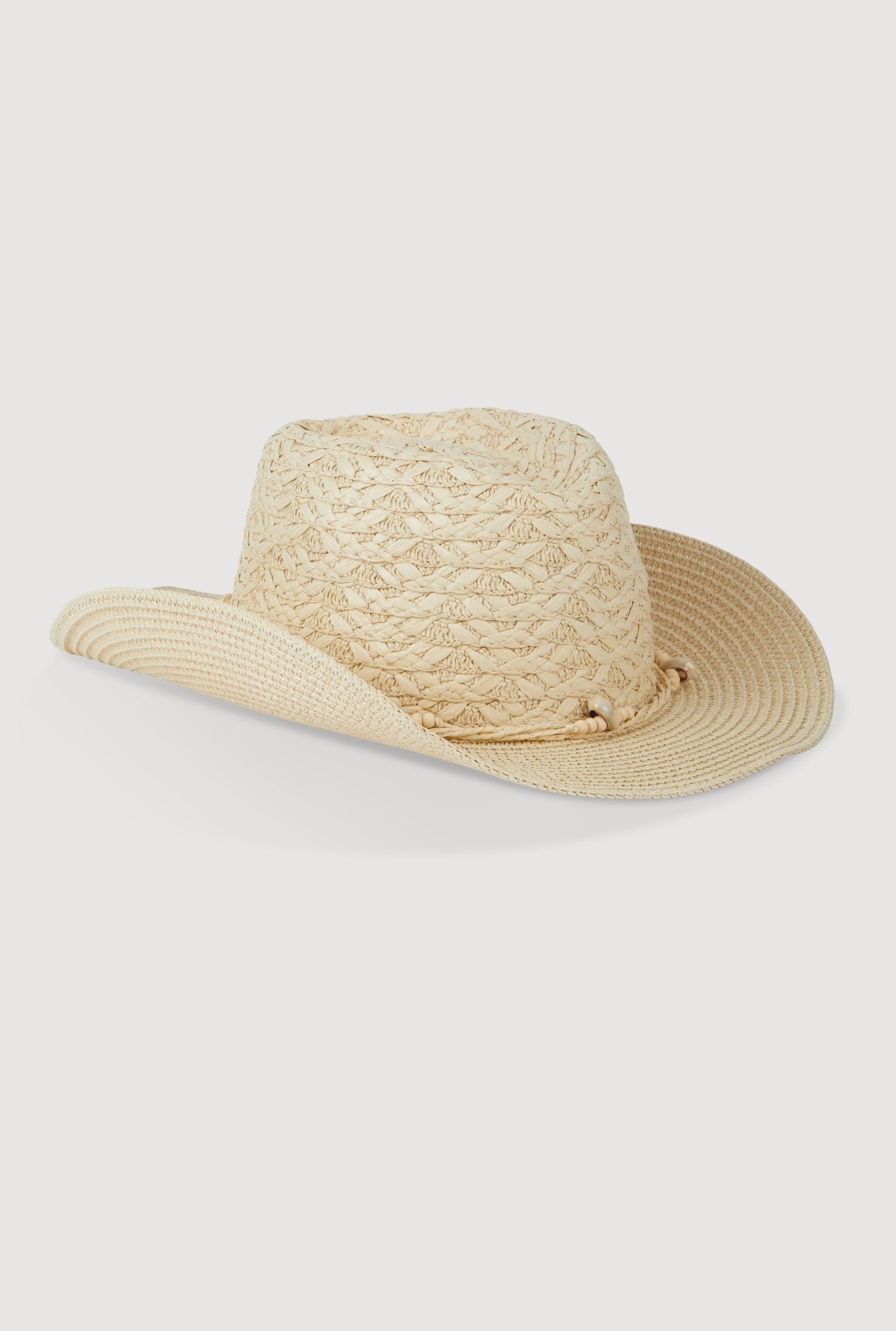 Beaded Straw Cowboy Hat Female Product Image