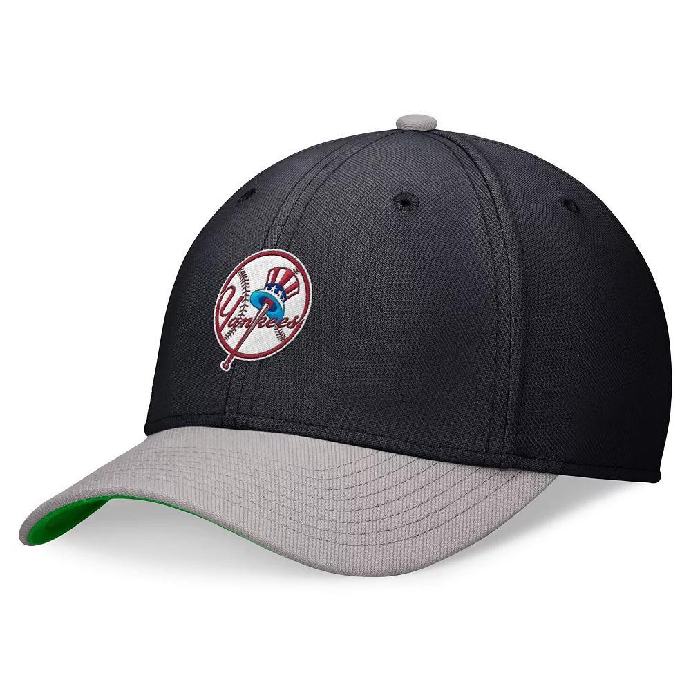 Men's Nike Navy/Gray New York Yankees Cooperstown Collection Rewind Swooshflex Performance Hat, Size: Small/Medium, Blue Product Image