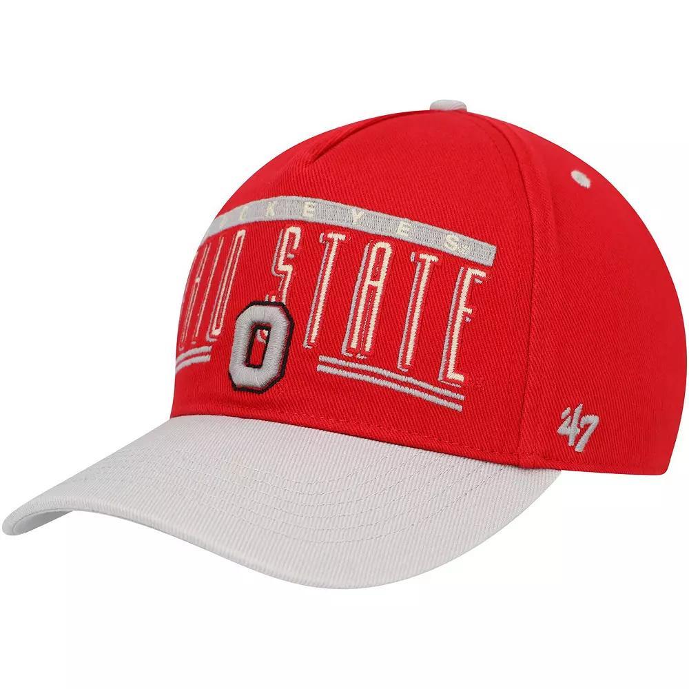 Men's '47 Scarlet Ohio State Buckeyes Double Header Hitch Adjustable Hat, Red Product Image