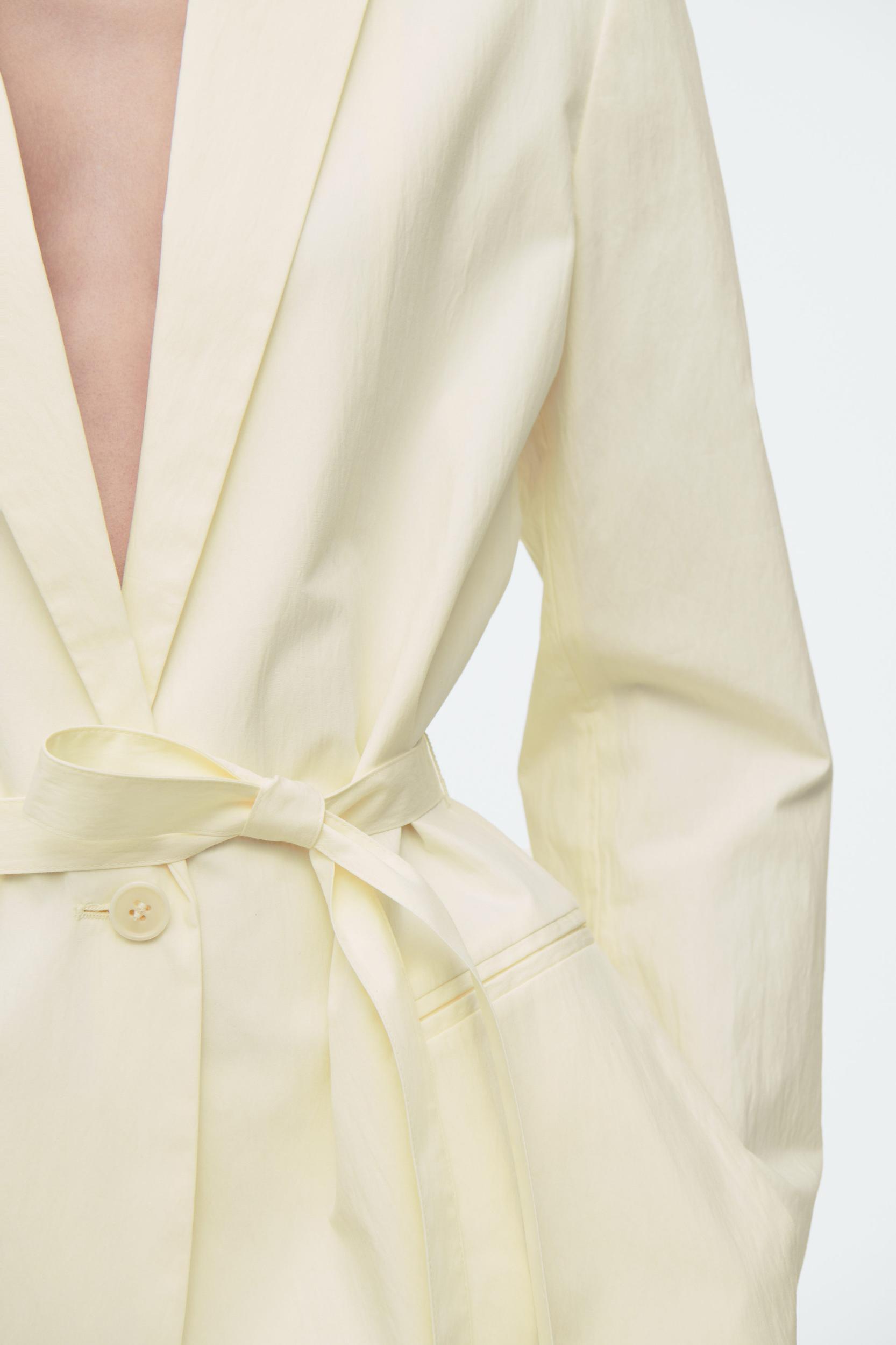 TIE-WAIST COTTON BLAZER Product Image