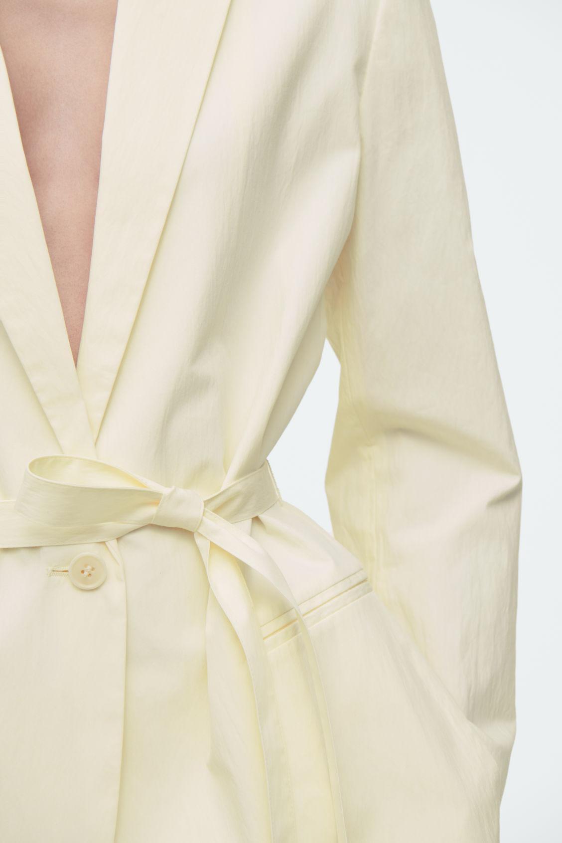 TIE-WAIST COTTON BLAZER Product Image