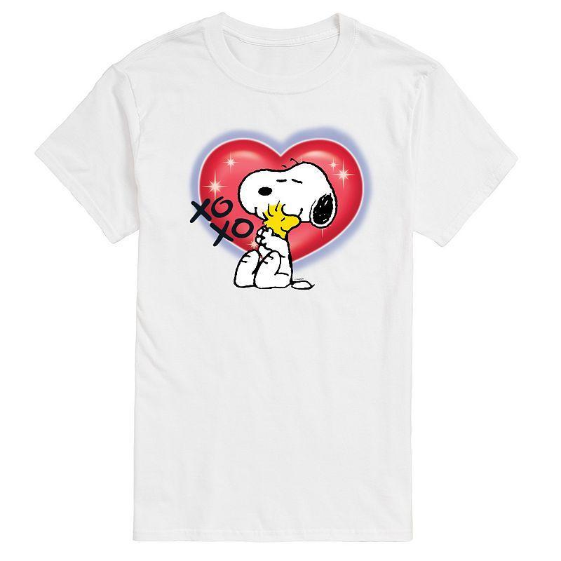 Men's Peanuts Snoopy Woodstock Airbrush Heart Graphic Tee, Size: XL, Ivory Product Image