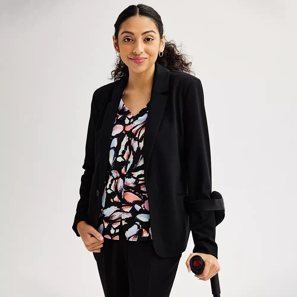 Women's Nine West Adaptive Classic Single Button Blazer,  Product Image