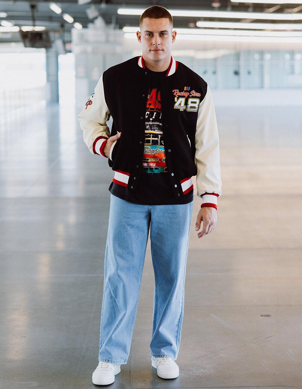 TILLYS x NASCAR Racing Team Mens Varsity Jacket - BLACK Product Image