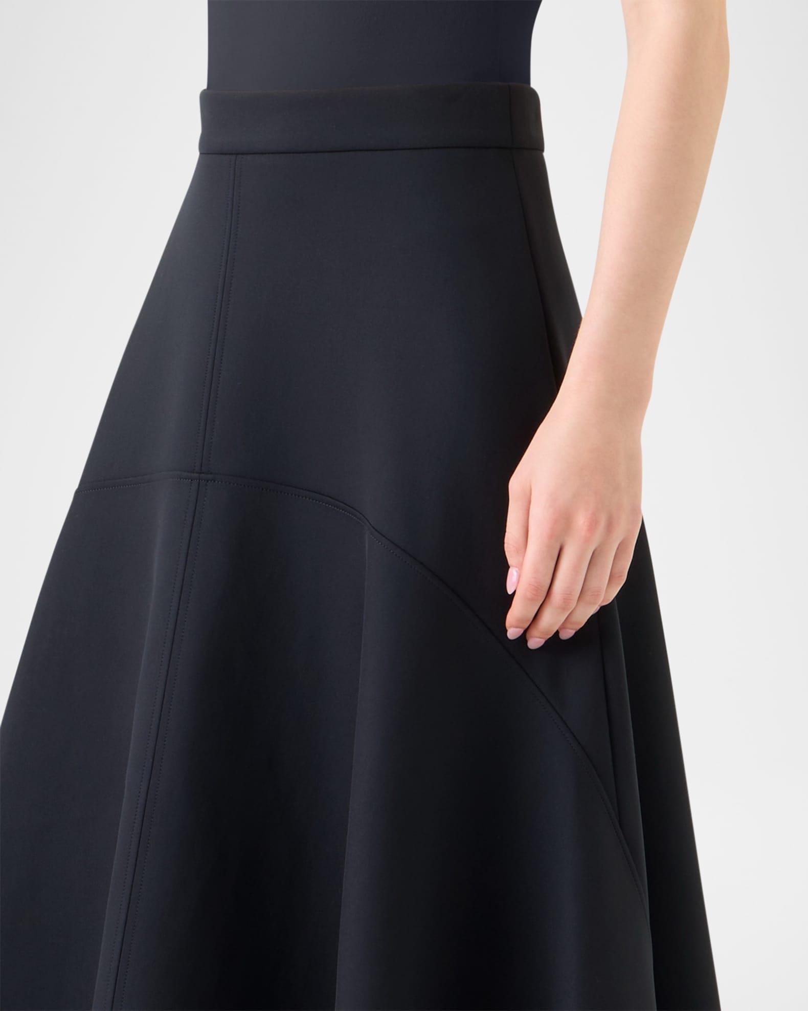 Asymmetrical Neoprene Midi Skirt  Product Image