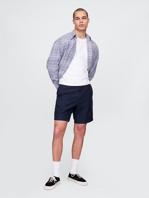 8" Linen-Cotton Shorts Product Image