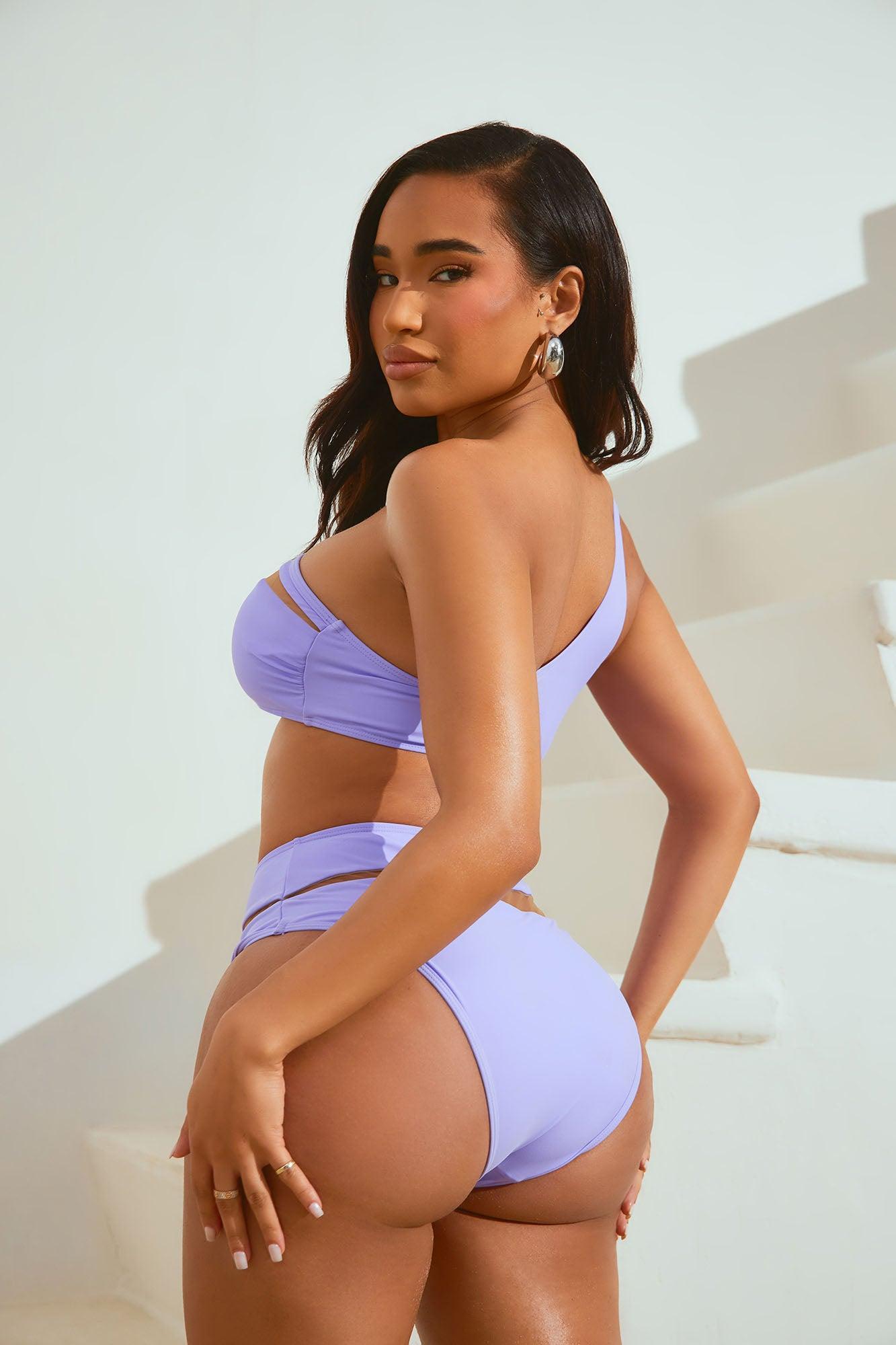 Island Hideout Cutout Mesh 2 Piece Bikini - Purple Product Image