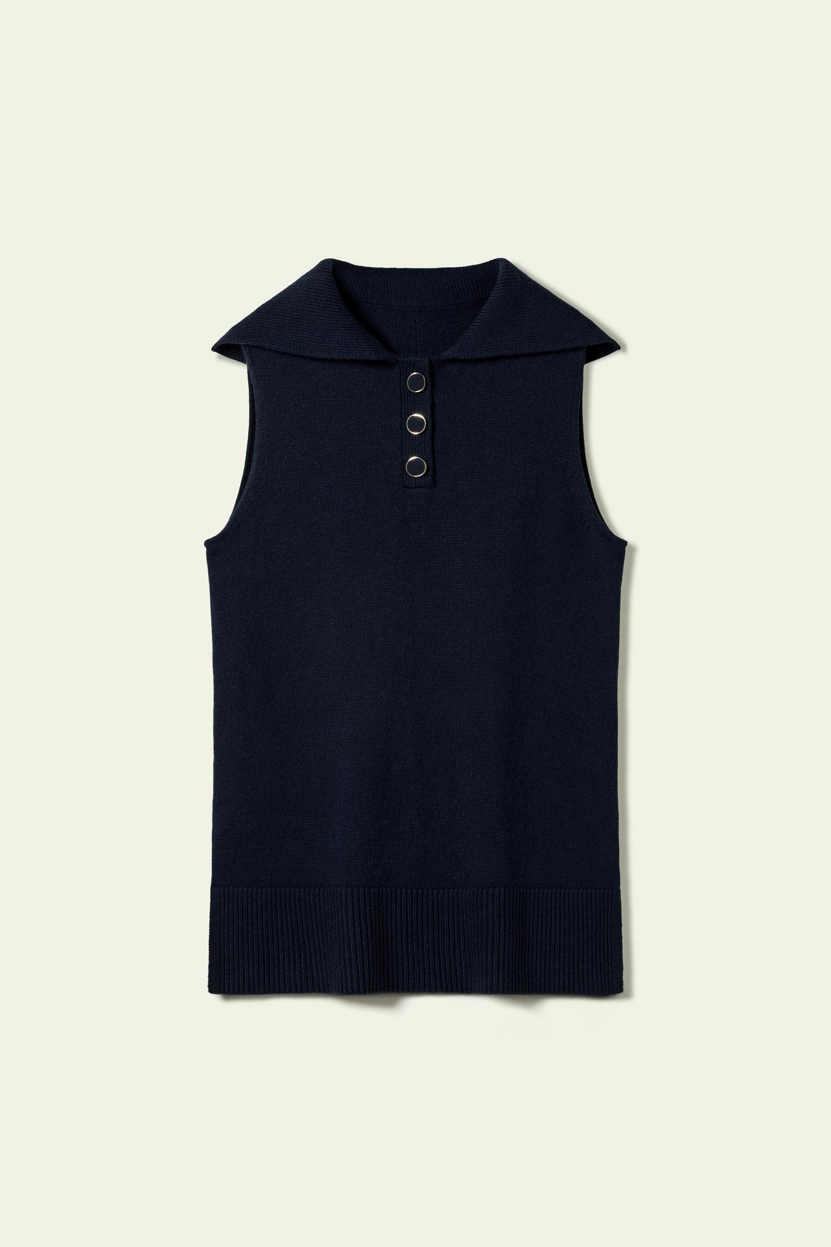 Vintage-Inspired Sailor Collar Top Product Image