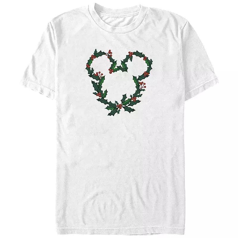 Disney's Mickey Mouse Christmas Wreath Design Big & Tall Graphic Tee, Men's, Size: 3XL Tall, White Product Image