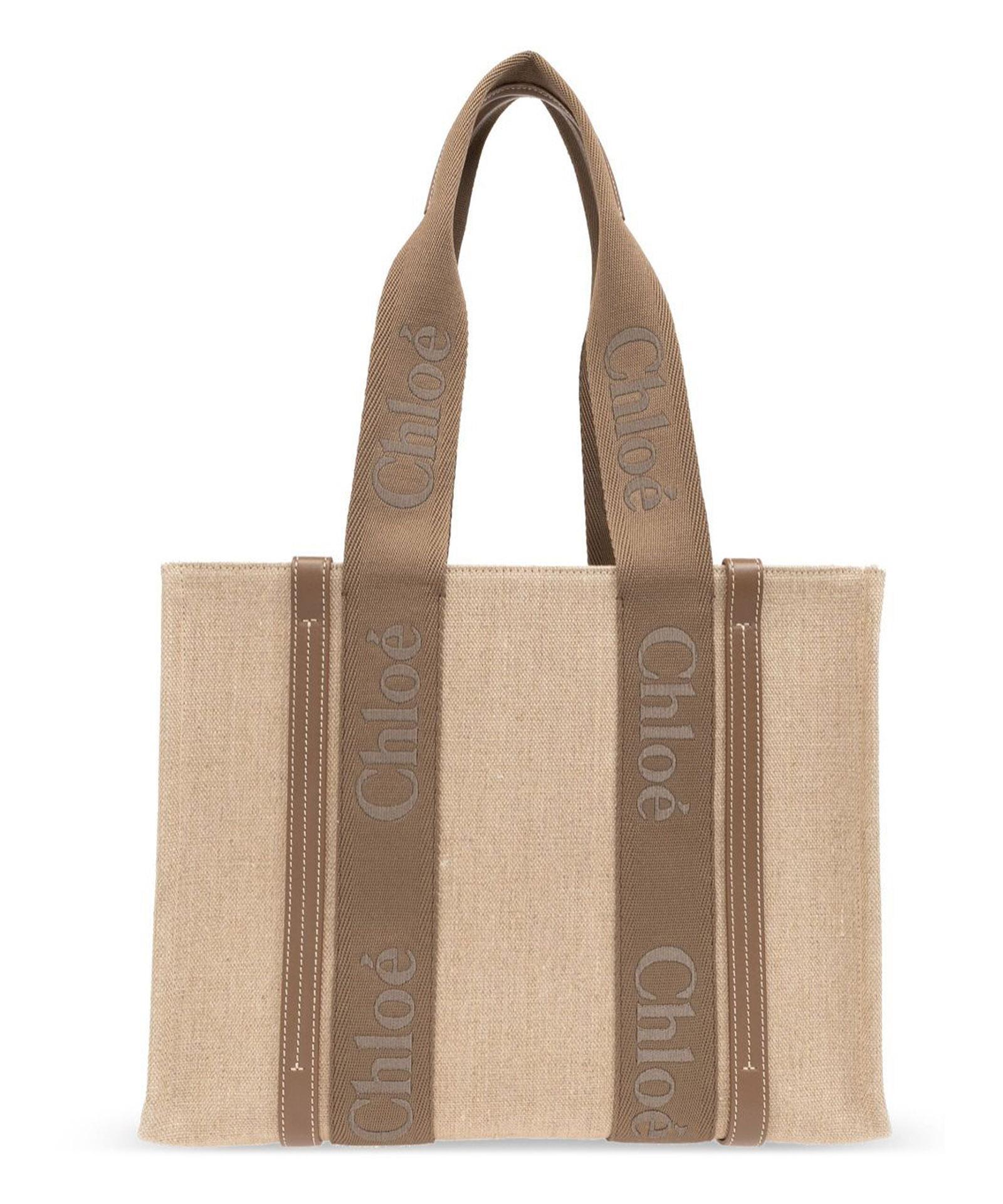 CHLOÉ Woody Tote Bag In Beige Product Image