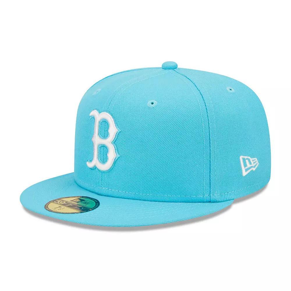 Men's New Era Blue Boston Red Sox Vice Highlighter Logo 59FIFTY Fitted Hat, Size: 7 3/4 Product Image