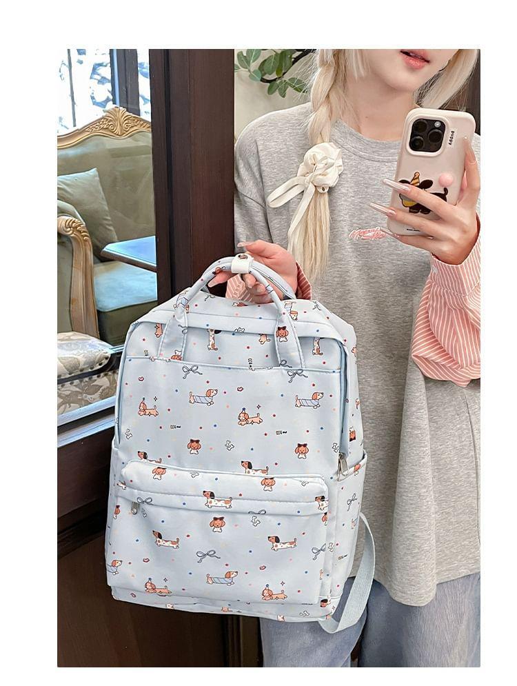 Cartoon Print Top Handle Nylon Backpack Product Image