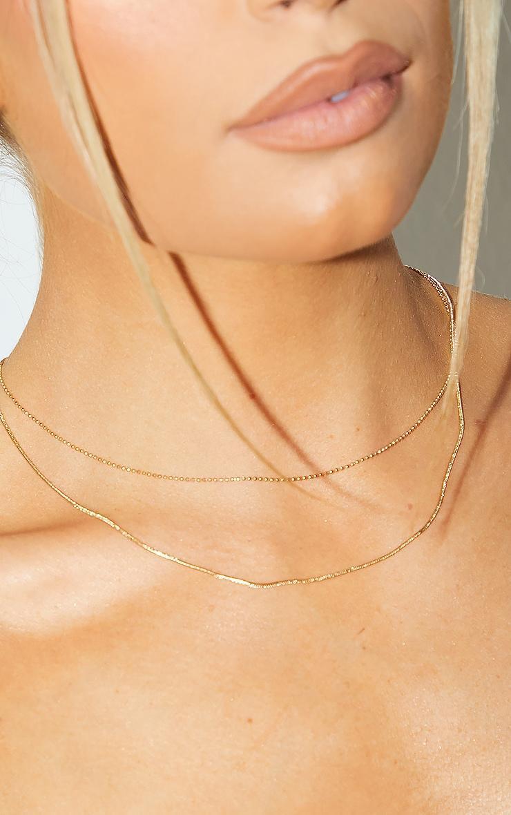 Gold Dainty Simple Chain Double Layering Necklace Product Image