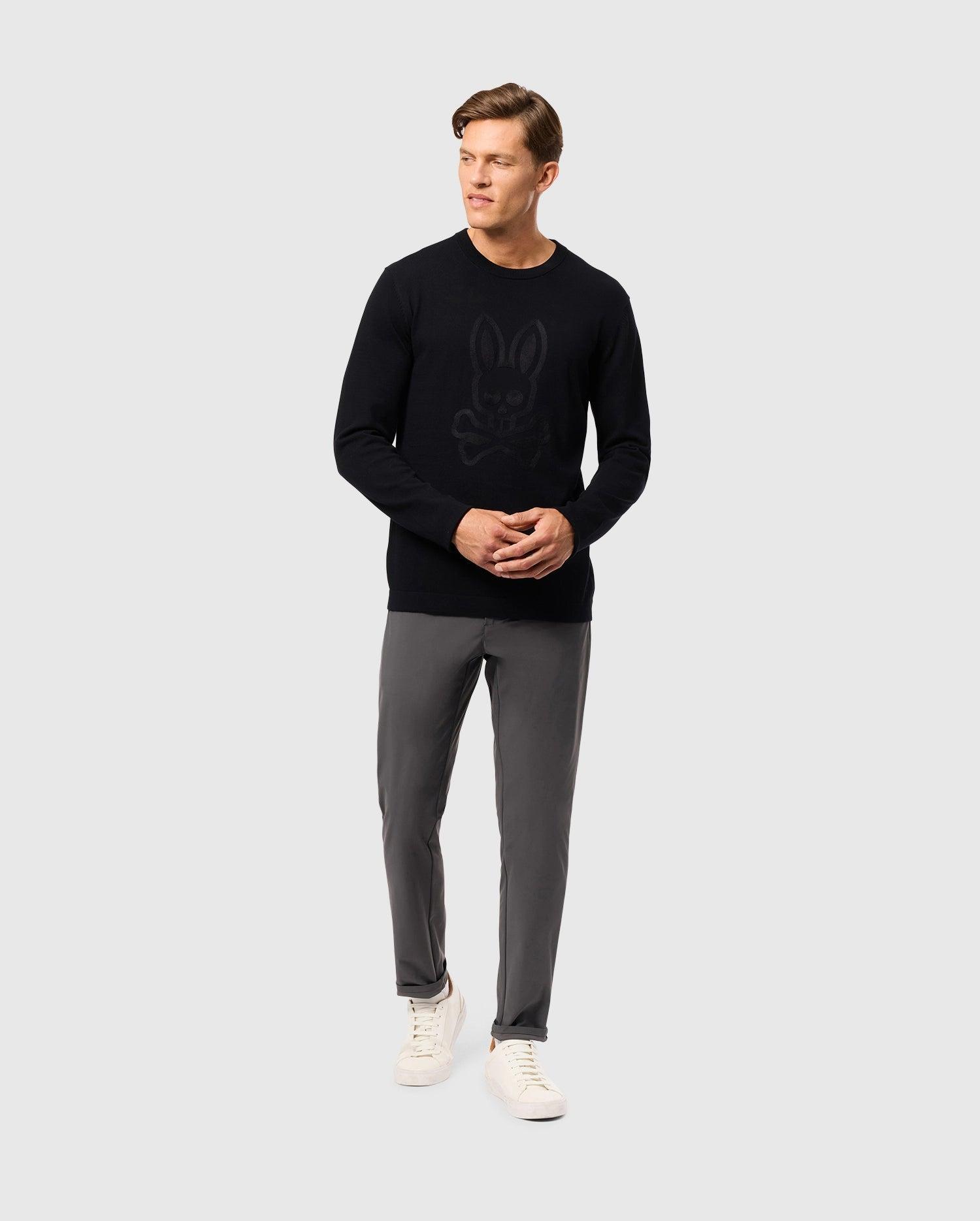 Mens Cory Chainstitch Cotton Sweater 074 STONE / S Product Image