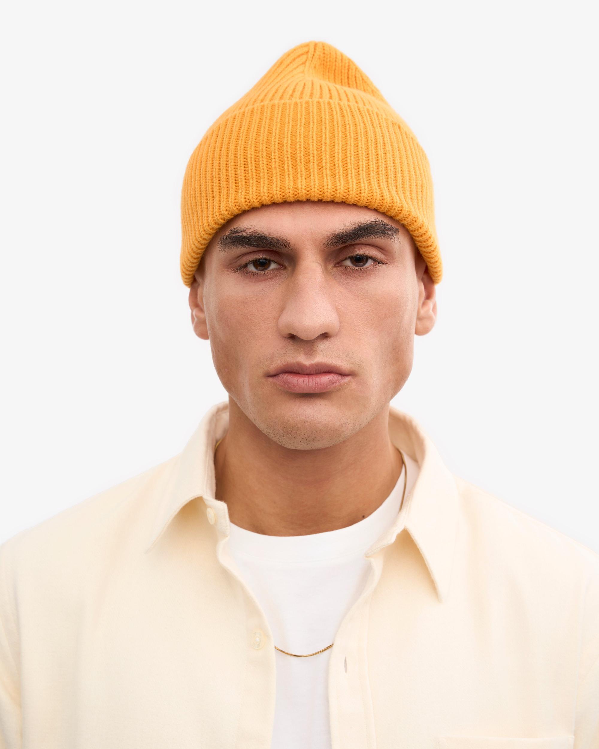 Merino Wool Beanie - Burned Yellow Product Image