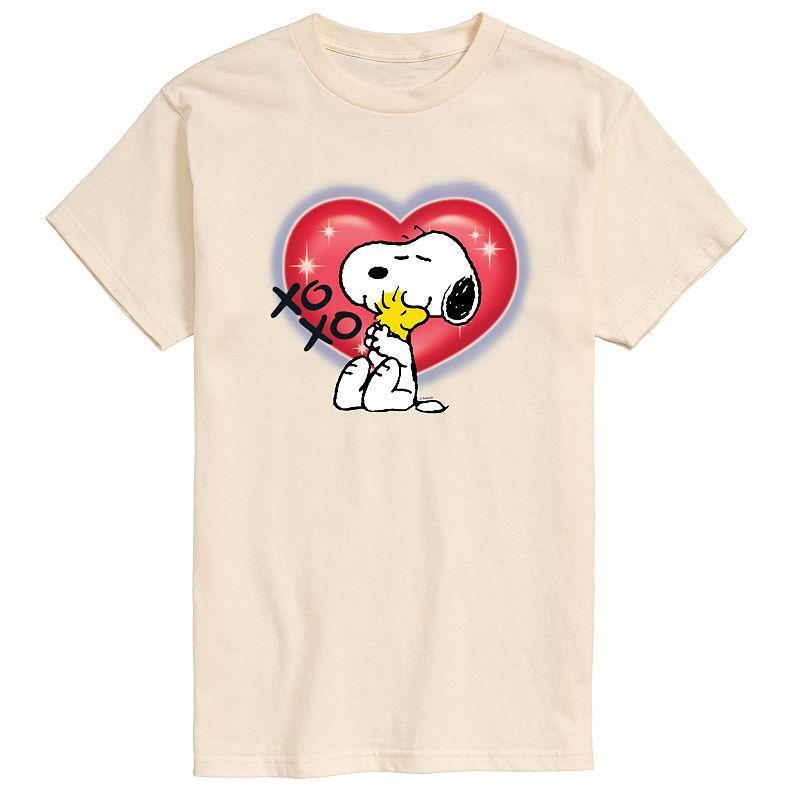 Men's Peanuts Snoopy Woodstock Airbrush Heart Graphic Tee, Size: XL, Ivory Product Image