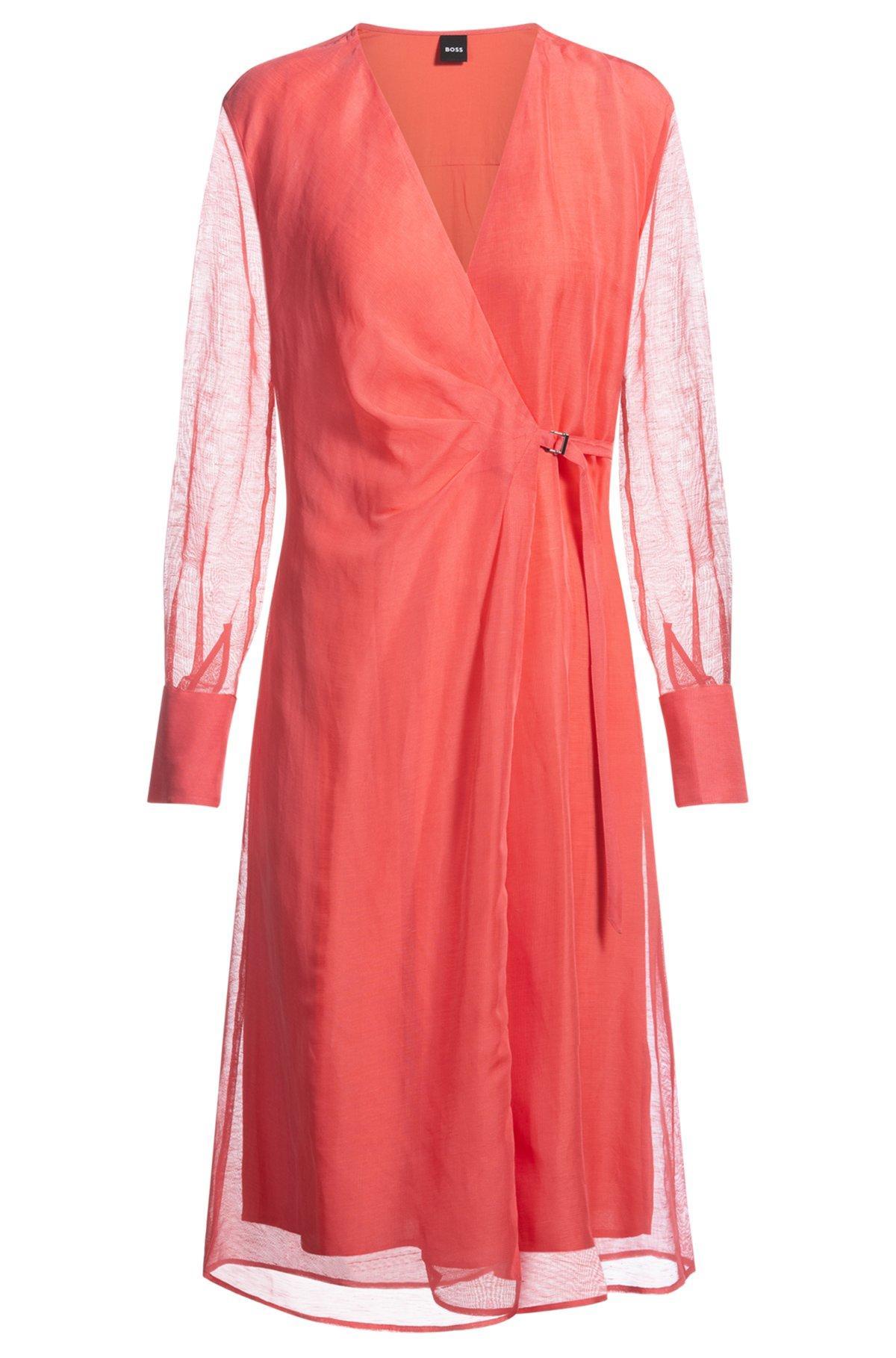 Wrap dress with sheer detailing Product Image