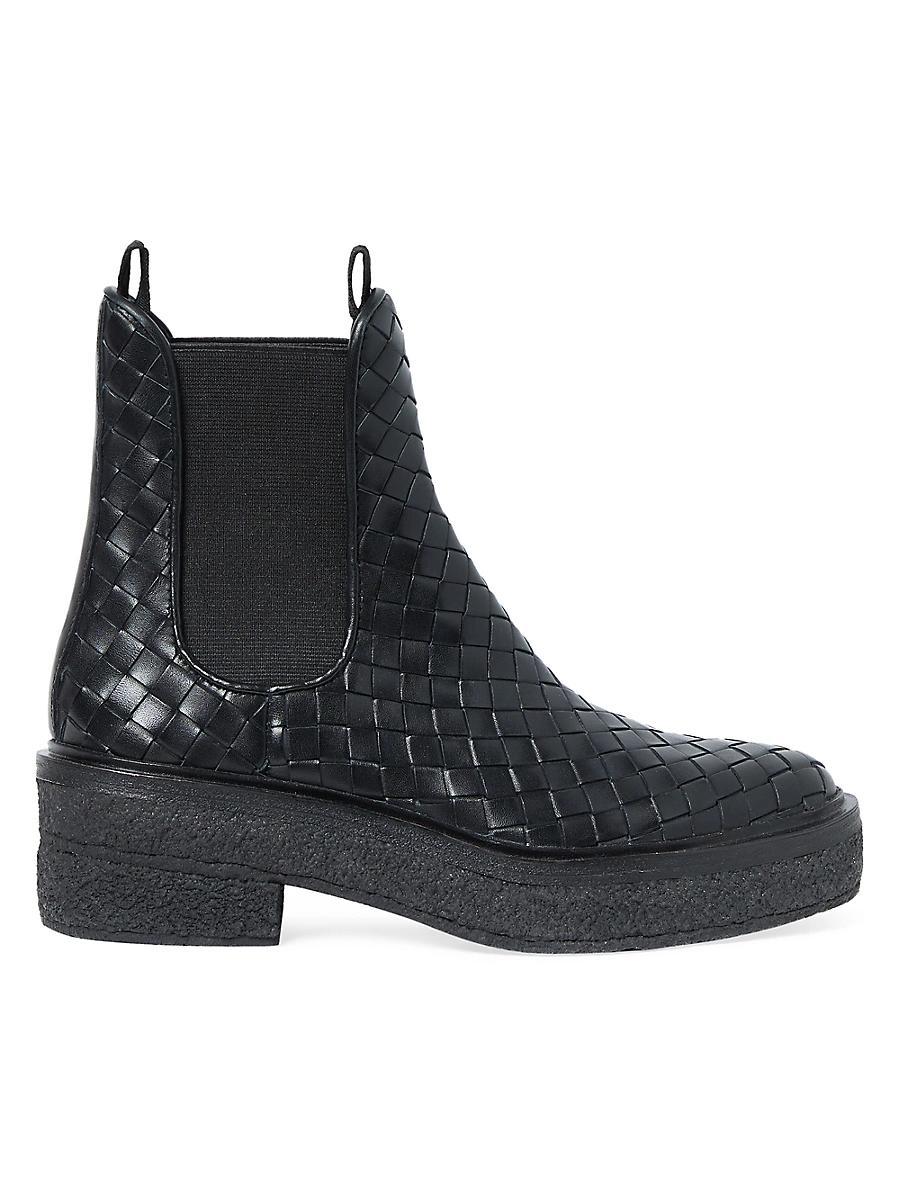 Womens Raquel Woven Leather Ankle Boots Product Image