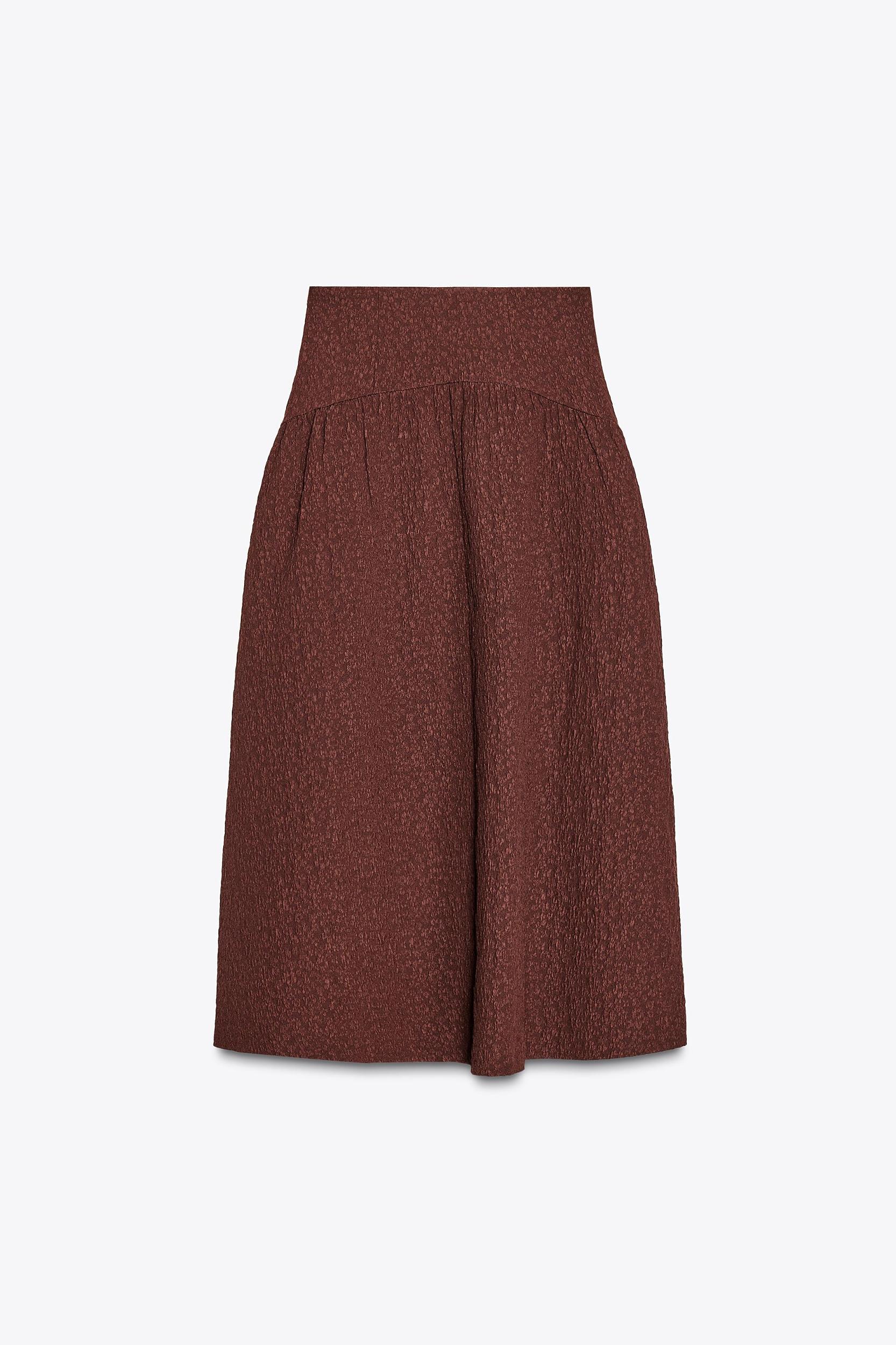 TEXTURED MIDI SKIRT Product Image
