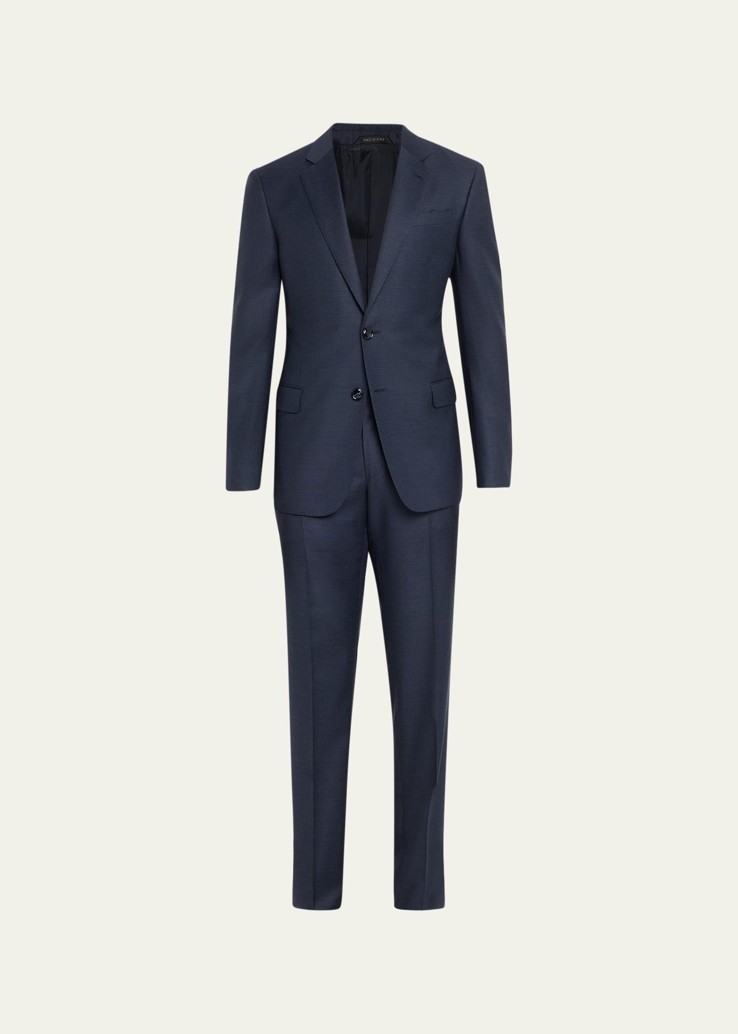 Mens Houdstooth Wool Suit Product Image