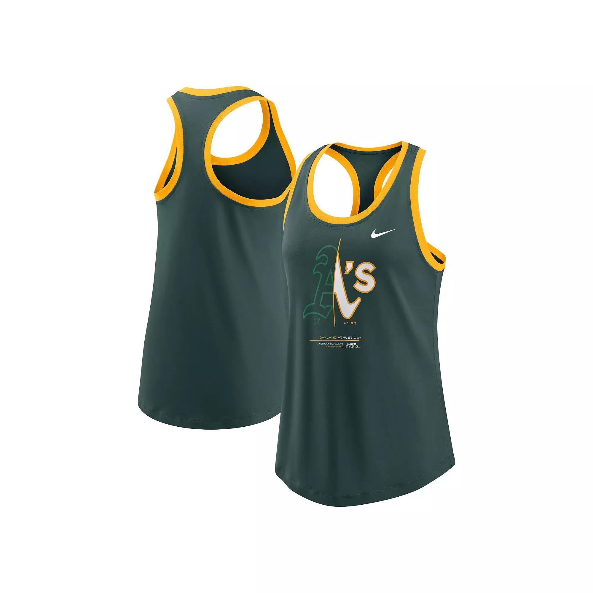 Women's Nike Green Oakland Athletics Tech Tank Top, Size: Large Product Image