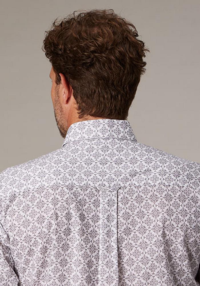 Roper® Men's L/S Grey Medallion Print Button Shirt Product Image