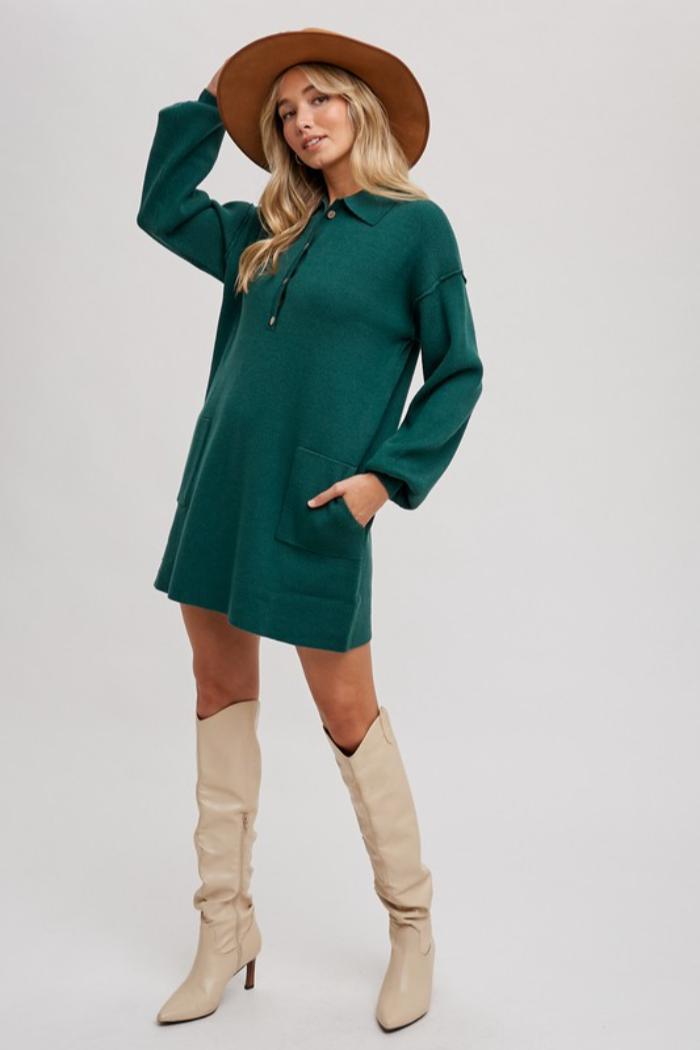 Anytime Ribbed Shirt Dress Product Image