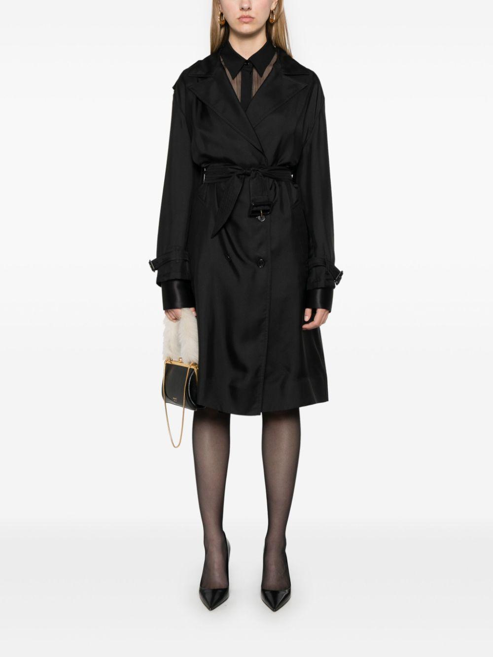 SAINT LAURENT Silk Trench Coat In Black Product Image