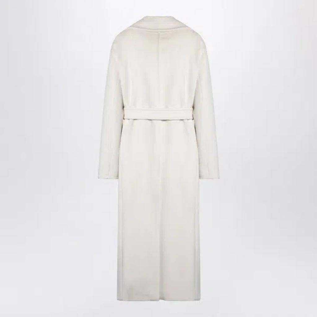 MAX MARA White Cashmere Blend Dressing Gown Coat Women In Cream Product Image