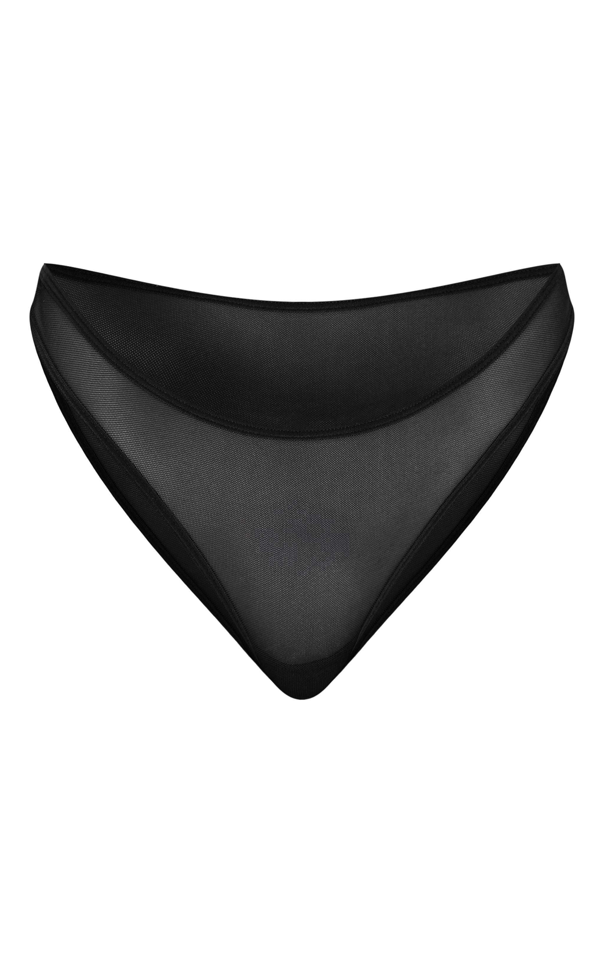 Black Mesh Basic Thong Product Image