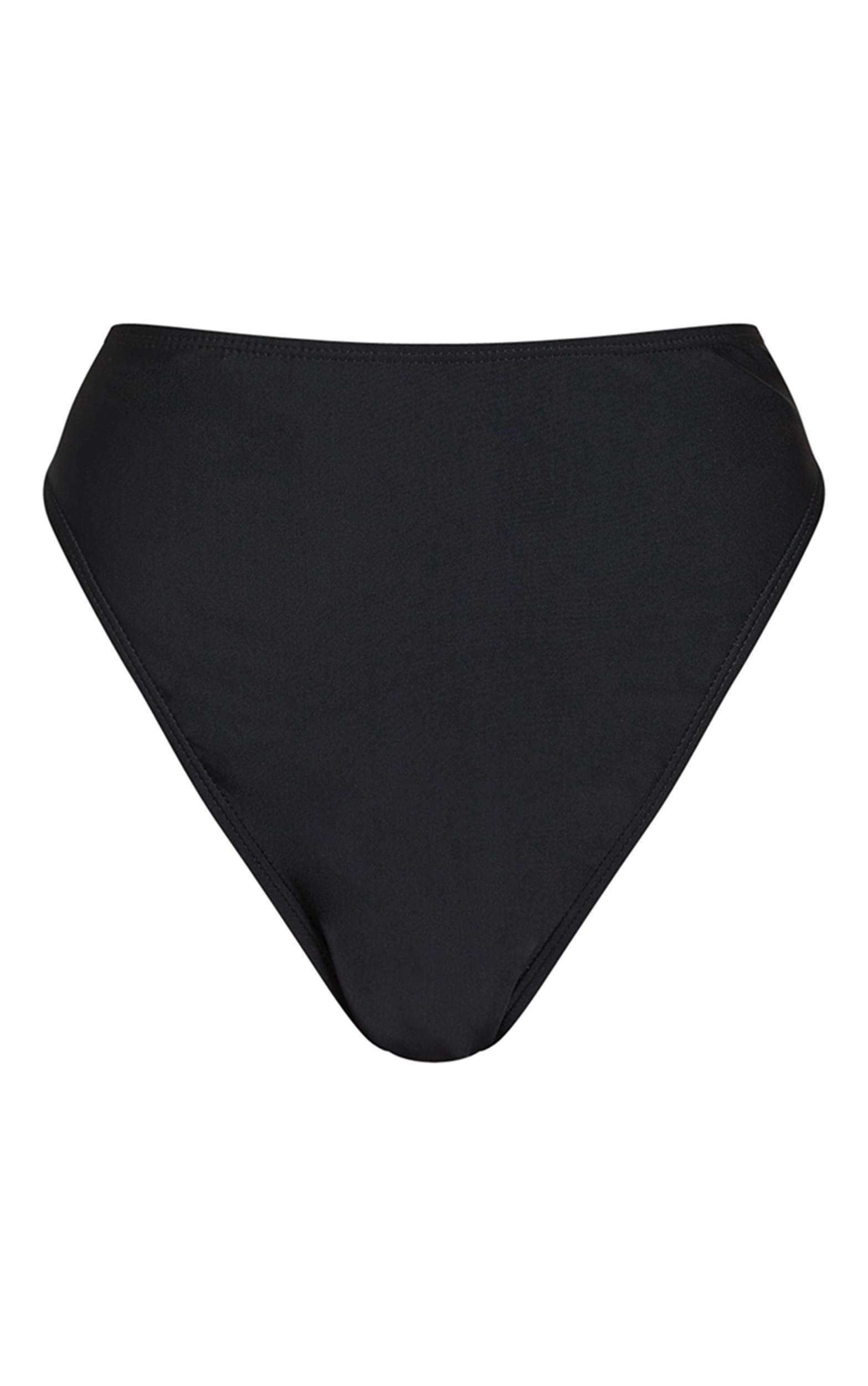Black Mix & Match High Waisted High Leg Bikini Bottoms Product Image