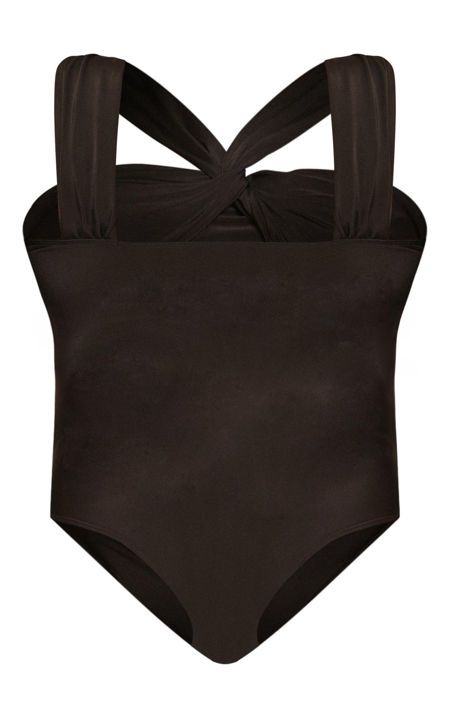 Plus Black Ruched Bust Swimsuit Product Image