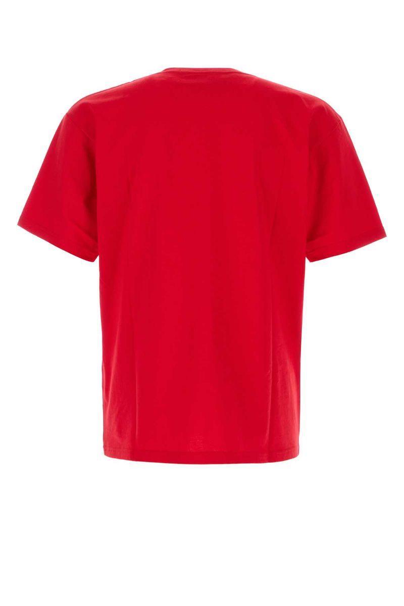 VALENTINO Graphic Print House Cat Crew Neck T-shirt In Red Product Image