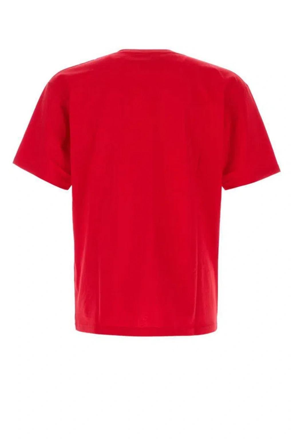 VALENTINO Graphic Print House Cat Crew Neck T-shirt In Red Product Image
