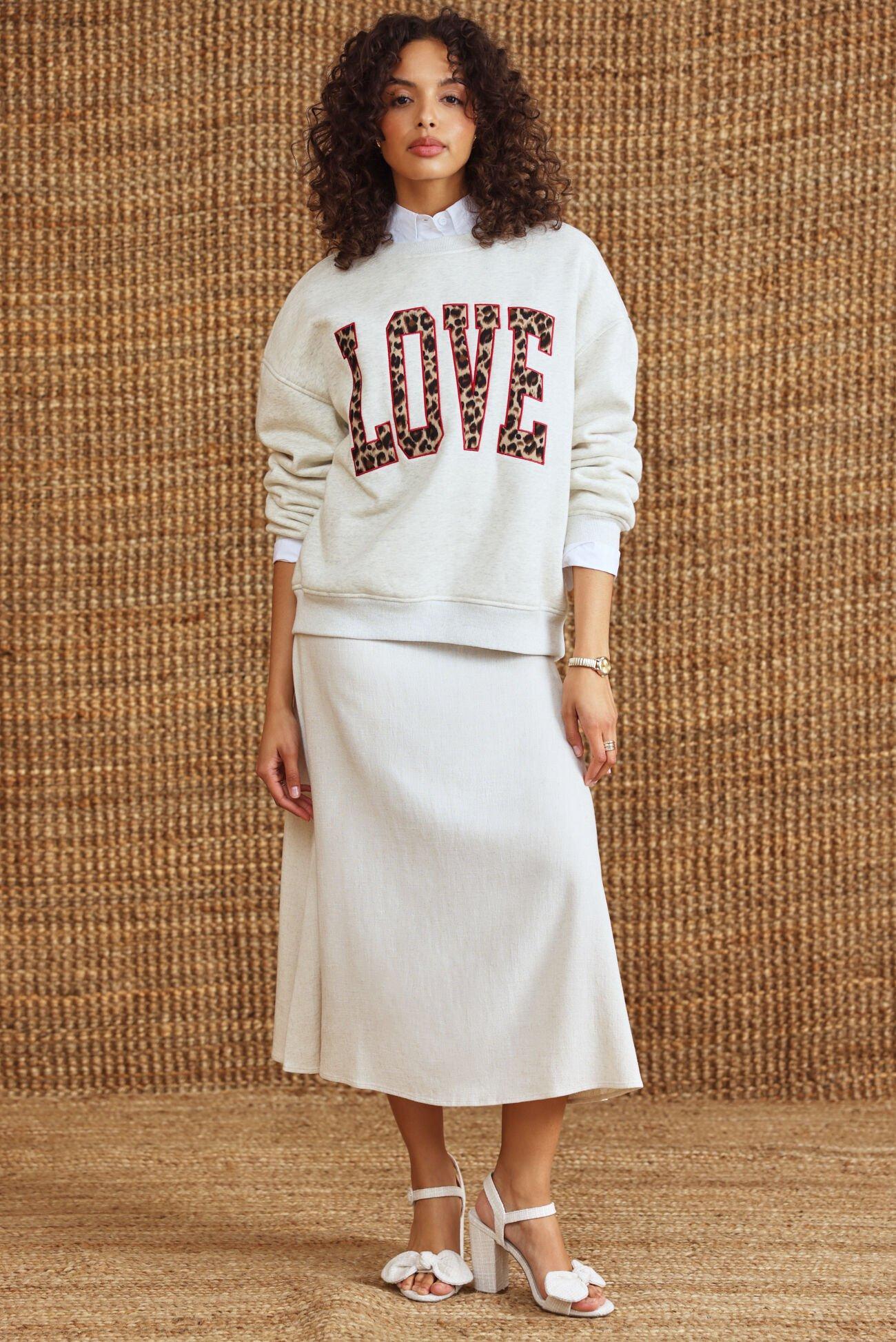 Lorrie Linen Midi Skirt Product Image