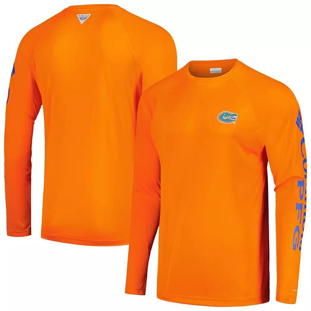 Men's Columbia Orange Florida Gators Terminal Tackle Omni-Shade Raglan Long Sleeve T-Shirt, Size: XL Product Image