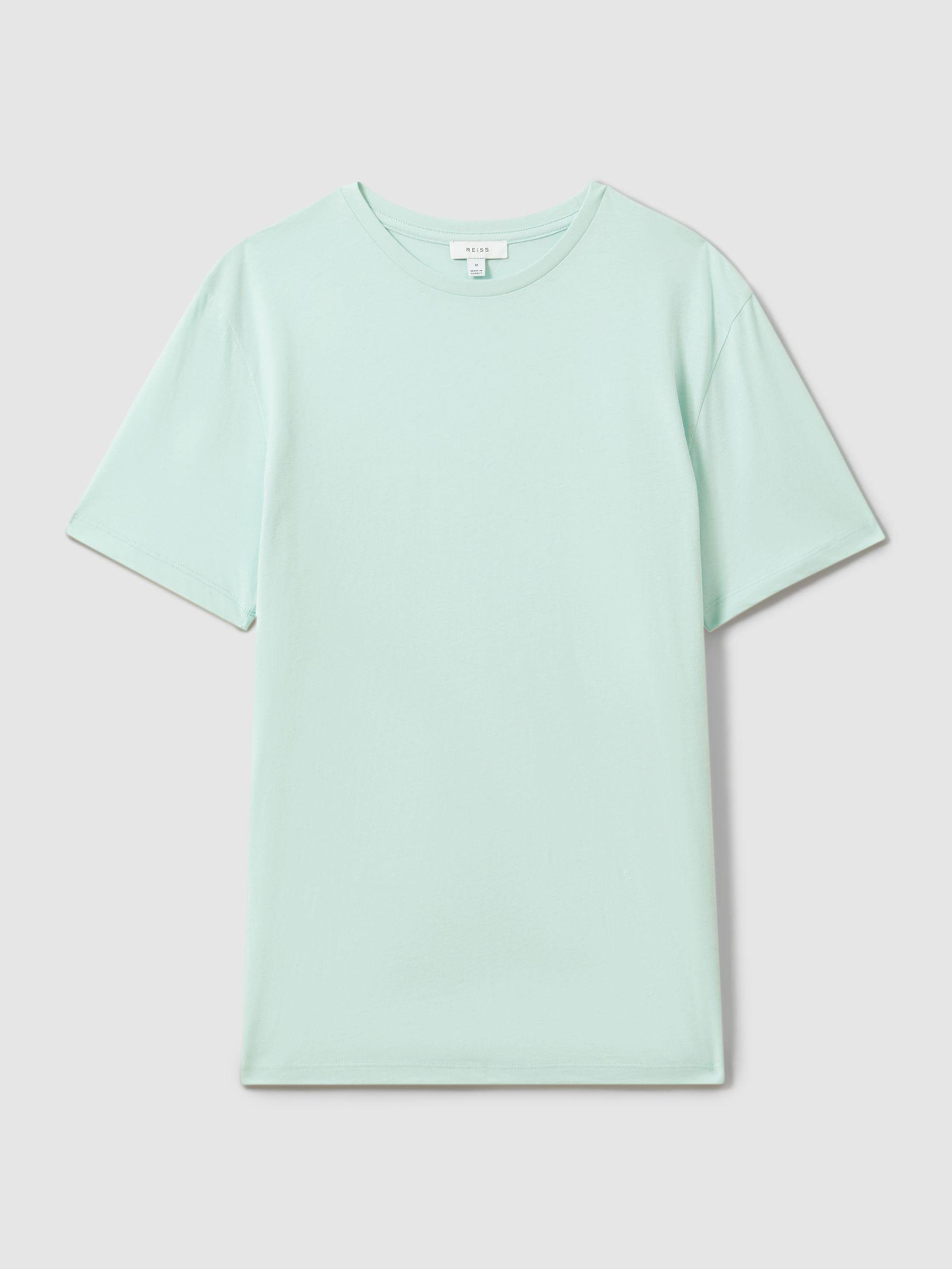 Cotton Crew Neck T-Shirt in Mint Product Image