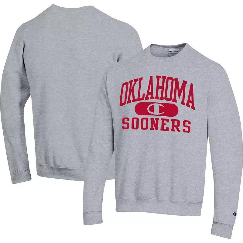 Men's Champion Heather Gray Oklahoma Sooners Arch Pill Sweatshirt,  Product Image