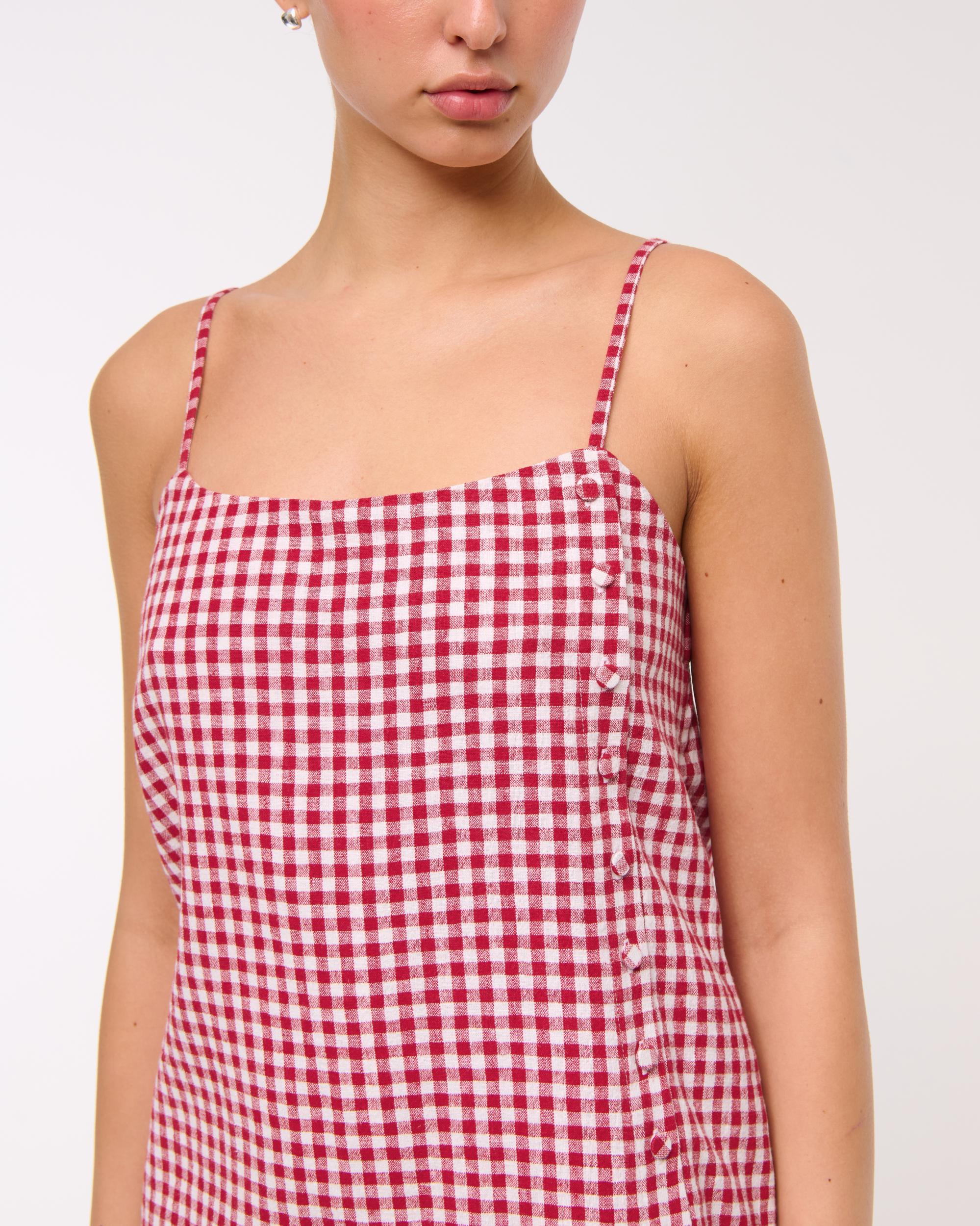 Linen-Blend Button Skort Product Image