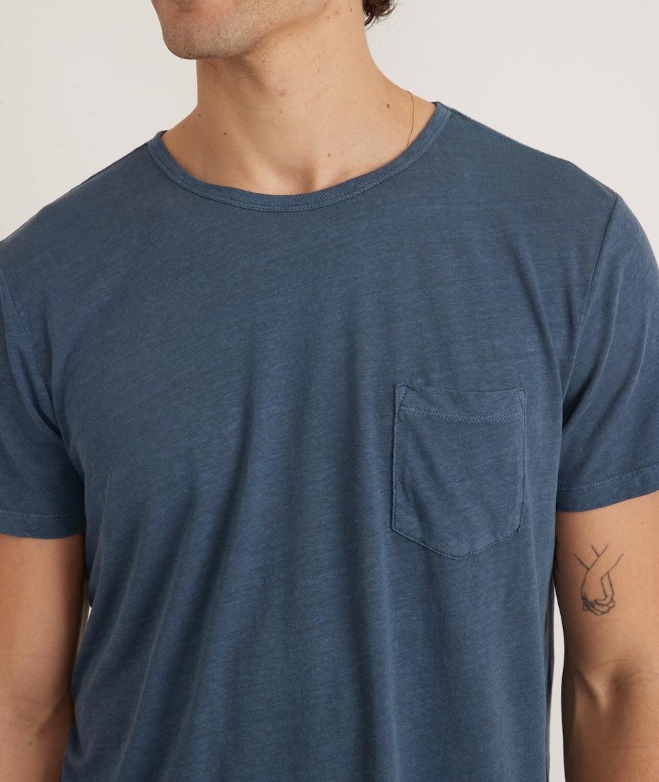 Relaxed Hemp Cotton Pocket Tee in Dark Denim Product Image